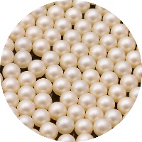 Skleněné kuličky, barva perlová krémová.