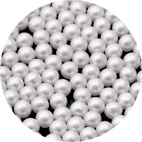 Skleněné kuličky, barva perlová bílá.
